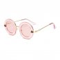 Round Sunglasses Women Brand Designer English Letters Bee Metal Frame Circle Sun Glasses Fashion Fem