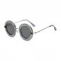 Round Sunglasses Women Brand Designer English Letters Bee Metal Frame Circle Sun Glasses Fashion Fem