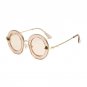 Round Sunglasses Women Brand Designer English Letters Bee Metal Frame Circle Sun Glasses Fashion Fem