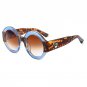 Luxury Brand Sunglasses Women Tri color Shiny Crystal Big Round Frame Sun Glasses Vintage Fashion Ey