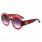 Luxury Brand Sunglasses Women Tri color Shiny Crystal Big Round Frame Sun Glasses Vintage Fashion Ey