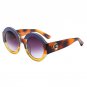 Luxury Brand Sunglasses Women Tri color Shiny Crystal Big Round Frame Sun Glasses Vintage Fashion Ey