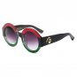 Luxury Brand Sunglasses Women Tri color Shiny Crystal Big Round Frame Sun Glasses Vintage Fashion Ey
