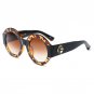 Luxury Brand Sunglasses Women Tri color Shiny Crystal Big Round Frame Sun Glasses Vintage Fashion Ey