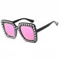 Luxury Lmitation Diamond Square Sunglasses Women Brand Cheap Size Sun Glasses Ladies New Gradient Oc