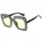 Luxury Lmitation Diamond Square Sunglasses Women Brand Cheap Size Sun Glasses Ladies New Gradient Oc