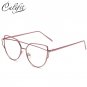 Luxury Metal Cat Eye Glasses For Women High Quality Clear Lens Glasses Gold Frame Female Transparent