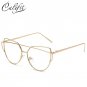 Luxury Metal Cat Eye Glasses For Women High Quality Clear Lens Glasses Gold Frame Female Transparent