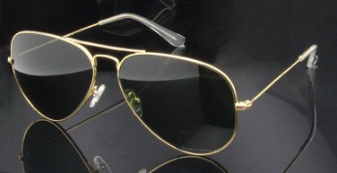 High Quality Glass Sunglasses Lens Vintage Sunglasses Men Women Gold Reflective Sunglasses UV400 Sun