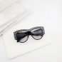 Luxury Crystal Decoration Women Cat Eye Sunglasses Oversize Men Gradient Lens Shades UV400