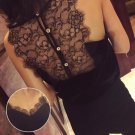 Elegant Lady Lace Camis Women\'s Black Tanks Tops Sexy V Neck Back Buttons Vest Girl Casual Party Sl