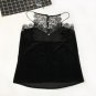Elegant Lady Lace Camis Women\'s Black Tanks Tops Sexy V Neck Back Buttons Vest Girl Casual Party Sl