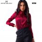 Women Silk Satin Shirts Spring Long Sleeve Business Formal Shiny Blouse Tops Blouses Solid OL Shirt