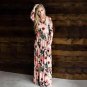 Elegant Lady Long Floral Dress 2017 Autumn Boho Casual Party Dresses Flower Printed Beach Maxi Dress