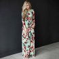 Elegant Lady Long Floral Dress 2017 Autumn Boho Casual Party Dresses Flower Printed Beach Maxi Dress