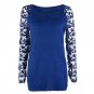 Women Pullover Long Sleeve Top Sweater Pullover Loose Jumper Knitwear Outwear Solid Hollow Out Lace 