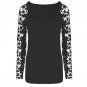 Women Pullover Long Sleeve Top Sweater Pullover Loose Jumper Knitwear Outwear Solid Hollow Out Lace 