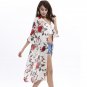 Floral Printed Sexy Women\'s Chiffon Blouse Shirt kaftan Bikini Cover UP Beach Swimwear kimono Cardi