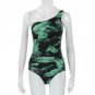 New 2018 Vintage Summer irregular Neck bodysuit Women One-Piece Push Up Green Tree leaf Mono Printed