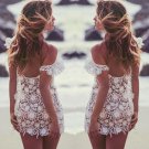 Fashion Womens Bathing Suit Sexy Lace Dress Summer Sleeveless Crochet Swimwear Beach Mini Dresses