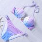 Blue Violet Gradient Color with Shell Shape Bra Sexy Bikini Swimwear Swims, 1 sets