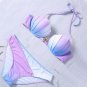 Blue Violet Gradient Color with Shell Shape Bra Sexy Bikini Swimwear Swims, 1 sets