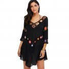 New Sexy Sweet Beach Crochet Cover-Up Women Beach Tunic Swimwear Bikini Cover Beach Wear Ruffle Cove