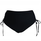 Black High Waist Side Ruched Swim Bottoms