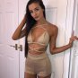FLYMALL Sexy Women Two Piece Sets Cross Bandage Bikini Crop Tops and Short Pants Set Ladies Backless