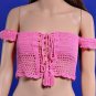 Crochet Top Off Shoulder Summer Women Brandy Melville Lace Crochet Tops Blusas Crop Tops Bikini Beac