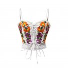 Aproms Flower Embroidery Crochet Camis Cool Girls Casual Crop Top Summer Beachwear Bikini Bra Women 