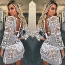 Women Bathing Suit Lace Crochet Bikini Swimwear Cover Up Beach Wear t shirt