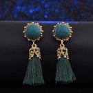 1 Pair Antique Jewelry Round Crystal Silk Long Tassel Earrings For Women 2017 Wholesale Vintage Jewe