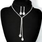 Clear Cubic  Romantic Crystal Wedding Jewelry Sets Silver Color Bridal Necklace Earrings Bracelets S