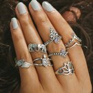 Hollow Turkish Hand Ring Sets Anillos 2017 New Geometric Silver Color Elephant Knuckle Ring for Wome
