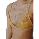 Lady Rhinestone Women Alloy Bead Chain Beach Bikini Harness Necklace Bralette Chain wholesale #py30