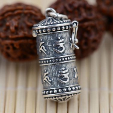 925 Sterling Silver Pendant Ga box Cylindrical S925 Solid Thai Silver Pendants Pendant Women Jewelry