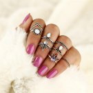 8Pcs/Set Bohemian Vintage Punk Rings Set Boho Stackable Midi Finger Crystal Rings Set for Women Part