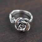 V.YA 925 Sterling Silver Rings Vintage Rose Flower Ring New Fashion 100% S925 Solid Silver Rings for