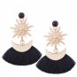 T Show Bohemia Tassels Dangle Earrings Women Accessories Cotton Handmade Fringed Earrings Ethnic Jew