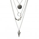 Women Multilayer Irregular Crystal Pendant Chain Statement Necklace