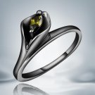 2015 new fashion flower CZ crystal men Black Gold Filled Ring Female Lady\'s Finger Rings For Women 
