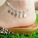 5 Hearts Women Chain Ankle Bracelet Barefoot Sandal Beach Foot Jewelry