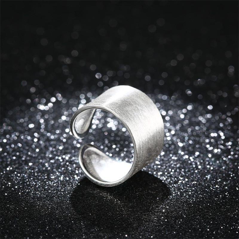 V.YA Brand Design 100% Sterling Silver Rings for Women Classic Ringent Ring Vintage Wide Rings Open 