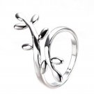 Leaf A ring of leaves rings Sparkling Leaves Ring Women Jewelry With Adjustable Size Tidal Temperame