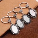 Metal Rhinestone Keychain 18*25mm Oval Cabochon Setting DIY Vintage Handmade Key Chain Jewelry Makin