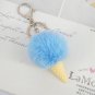 2017 Newest Fur Pom Pom Keychain pompom ice cream Fur key chain pompon porte clef Rabbit fur ball Ke