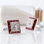 High Quality Luxury French Shirt Cufflinks Men Women Classic Fashion Red Enamel Cuff Buttons Rhinest