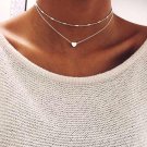 New Lovely Style 2 layers Love Heart  Adjustable Necklace Multilayer Chain Choker Necklace For Gift 