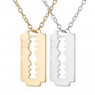 Trusta 2017 New Man/Women Fashion Jewelry bright Gold Silver Style  Blade Pendant 18\' Short Necklac